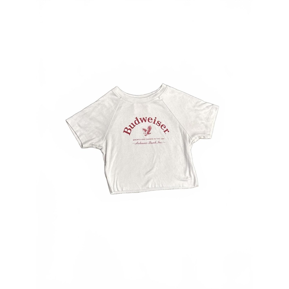 Cream Baby Tee, Red Budweiser King of Beers Graphic, Pacsun Cropped Graphic Tee